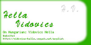 hella vidovics business card